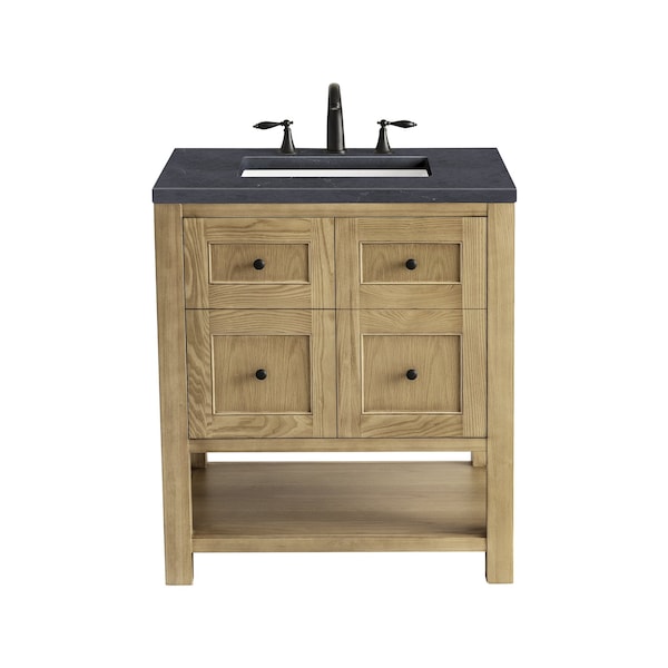 James Martin Vanities Breckenridge 30in Single Vanity, Light Natural Oak w/ 3 CM Charcoal Soapstone Top 330-V30-LNO-3CSP - main